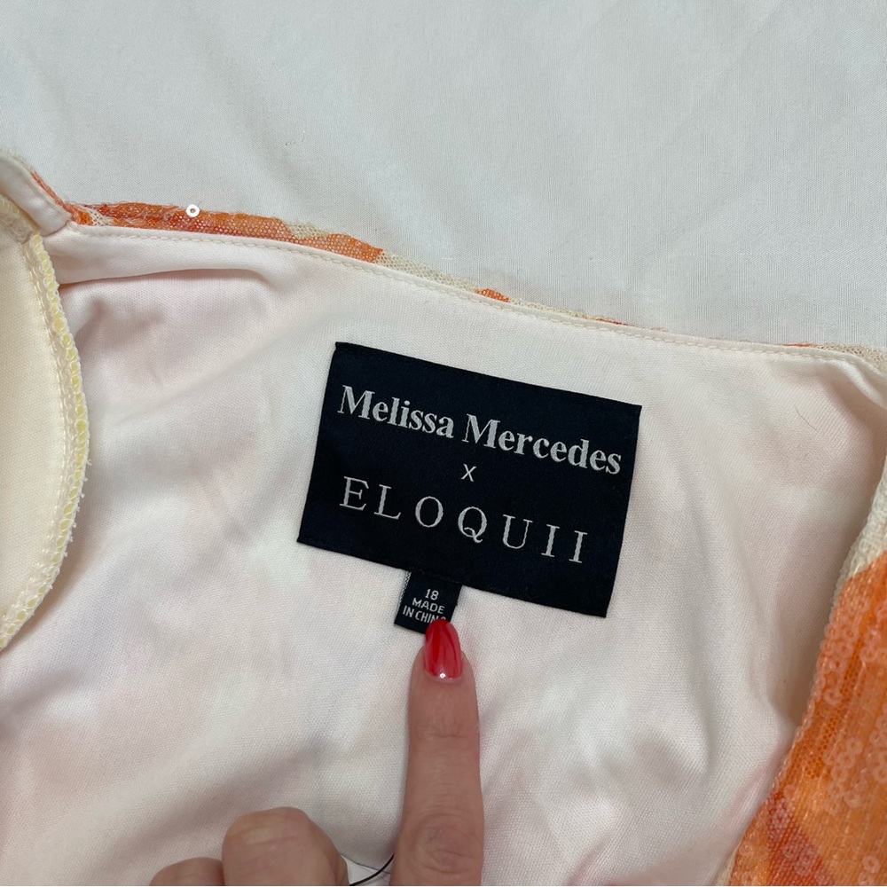 Eloquii Orange and Pink Tie-Front Mini Dress - Picture 10 of 13